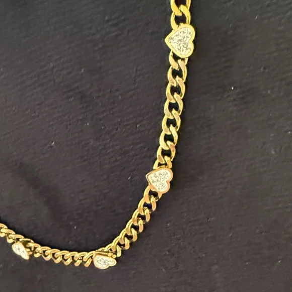 Gold Heart Titanium Steel 16-18” Charm Necklace - Picture 3 of 7